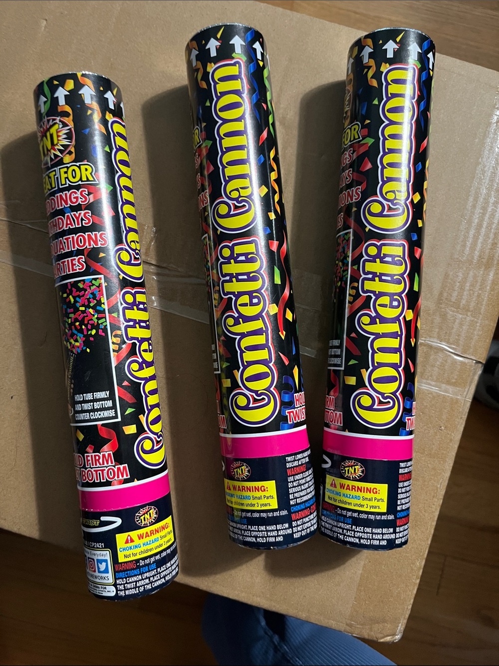 Confetti Cannon Party Popper - Black & Multicolor